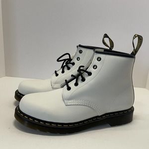 Dr. Martens 1460 Leather Boots‎ White/Blck Unisex Adult 9M/10W